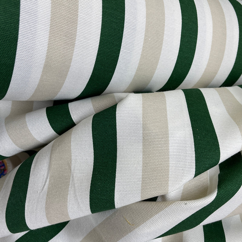 Striped Upholstery Curtain Brocade Fabric 140cm, Bottle Green