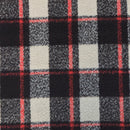Schwarzer Tweed-Wollmischstoff mit Hahnentrittmuster, Blau