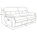 Fletcher Light Grey Leather Power Reclining Large 2 Seater Sofa with Power Headr
