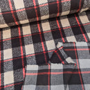 Schwarzer Tweed-Wollmischstoff mit Hahnentrittmuster, Blau