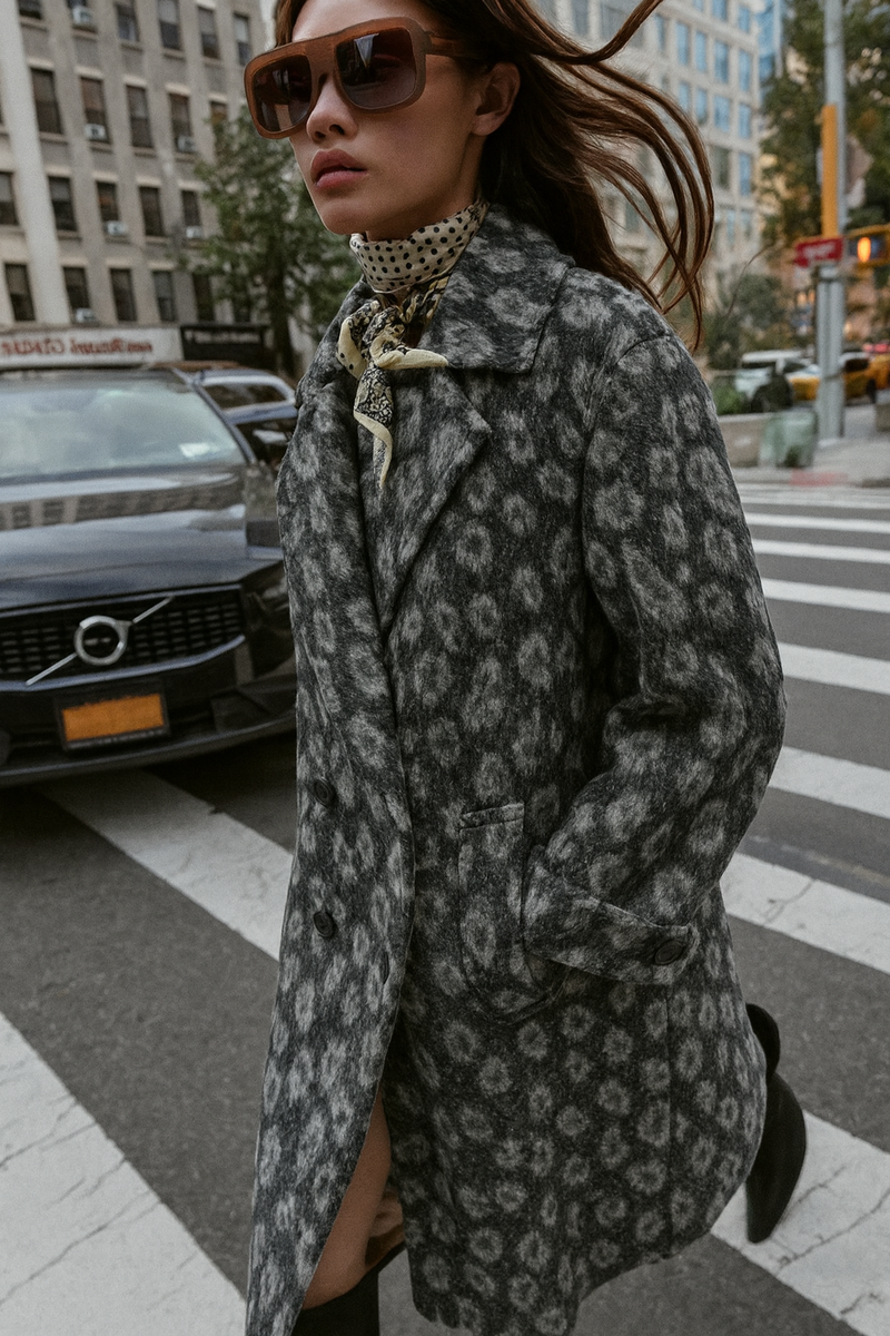 Furry Wool Blend Warm Fabrics Animal Melton Fabric Sew Coat Jacket LEOPARD SPOTS