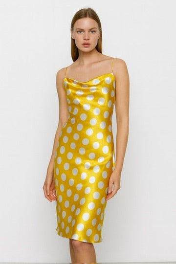 Polka Dot Satin Fabric Dress Draping Costumes Halloween 60" Wide