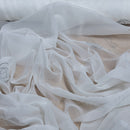 White Voile Fabric Embroidered Silver Circles Curtain Draping 60"