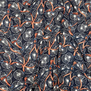 Chain & Belt Print 100% Viscose Dress Fabric, Navy