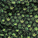 Cannabis Green Leaf Cotton Poplin Fabric Rose & Hubble Craft Material 45" Black