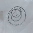 White Voile Fabric Embroidered Silver Circles Curtain Draping 60"