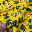 Pretty Floral Viscose Fabric, Yellow