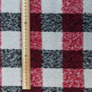 Schwarzer Tweed-Wollmischstoff mit Hahnentrittmuster, Blau