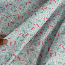 Rainy Day Wellies & Umbrellas Polycotton Fabric – Light Blue Novelty Print Dressmaking & Craft Fabric, 45” Wide