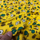 Pretty Floral Viscose Fabric, Yellow