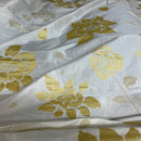 Wine/Red Velvet Flock Taffeta Fabric Silver Floral Roses Dress Material 150cm