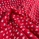 Metallic Silver Tiny Bows Polycotton Fabric 112cm, Red