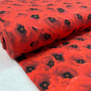 Red Poppies 100% Cotton Craft Fabric Remembrance Day 140cm