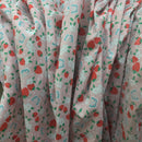 Strawberries & Butterflies Polycotton Fabric 112cm, Pink