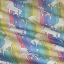 27m Roll Unicorn Rainbow Flag Striped 100% Cotton Poplin Fabric Rose & Hubble 45", Pastel