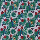 Rose & Hubble 100% Cotton Poplin Fabric – Tropical Parrot & Palm Leaf Print – Jungle Floral Dressmaking Fabric