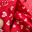 Metallic Silver Tiny Bows Polycotton Fabric 112cm, Red