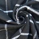 Schwarzer Tweed-Wollmischstoff mit Hahnentrittmuster, Blau