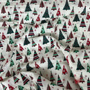 Christmas Trees Xmas 100% Cotton Fabric 54", Cream
