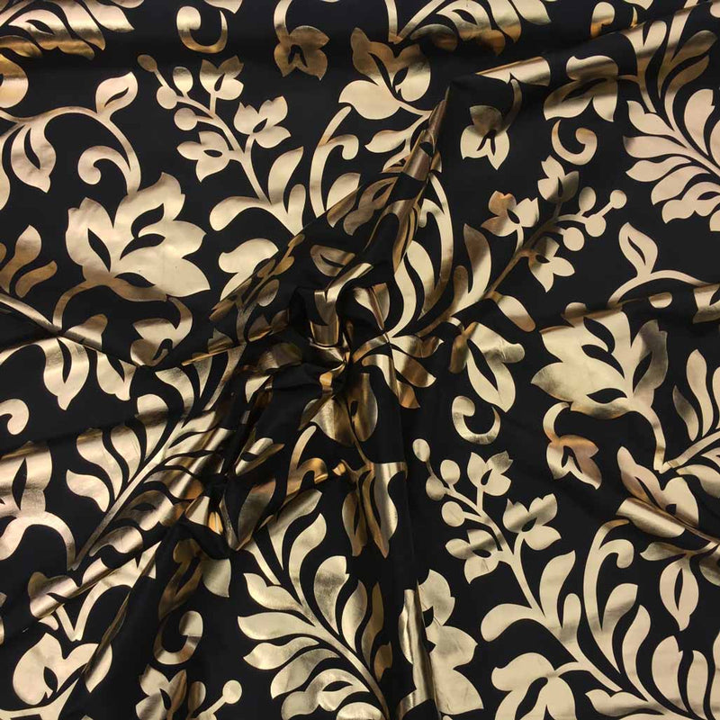 Symphony Foil Floral Taffeta Fabric Curtain Dress 60"
