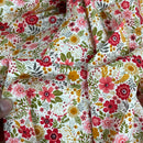 27m Blossom Floral Flowers 100% Cotton Poplin Fabric Rose & Hubble 45", Ivory
