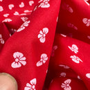 Metallic Silver Tiny Bows Polycotton Fabric 112cm, Red