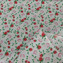 Strawberries & Butterflies Polycotton Fabric 112cm, White