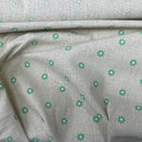 Green Small Floral Daisy Cotton Linen Fabric 54"