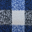 Schwarzer Tweed-Wollmischstoff mit Hahnentrittmuster, Blau