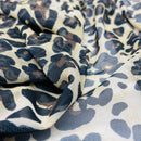 Power Mesh Lycra Net Stretch Fabric, Per Metre - Leopard Spots Print - Nude Gold