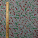 Christmas Polycotton Fabric – Candy Cane Grey 45” Wide | Crafting, Quilting & Sewing Material