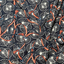 Chain & Belt Print 100% Viscose Dress Fabric, Navy
