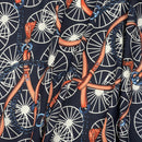 Chain & Belt Print 100% Viscose Dress Fabric, Navy