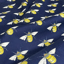 27m Roll Bee's 100% Cotton Poplin Fabric Rose & Hubble 112cm, Navy
