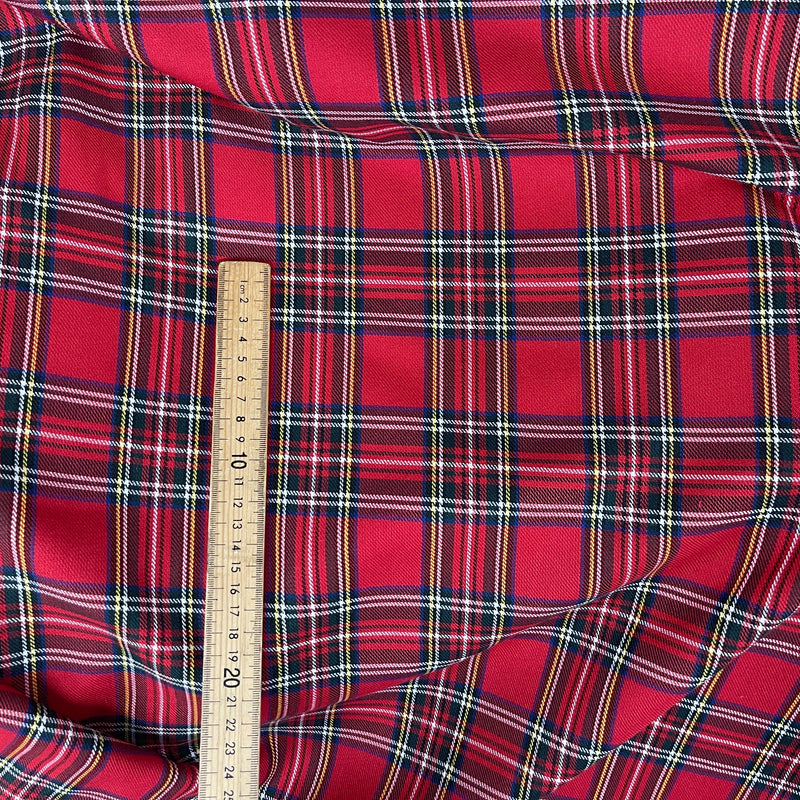 Tartan Check Polyviscose Dress Fabric