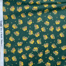 Christmas Bells 100% Cotton Poplin Fabric Rose & Hubble 45", Green