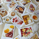 Oilcloth PVC Breakfast Food Snapshots Tablecloth Fabric