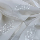 Cream Net Curtain Voile Embroidery Voile Fabric Dress Window Draping 150cm Wide