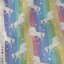 27m Roll Unicorn Rainbow Flag Striped 100% Cotton Poplin Fabric Rose & Hubble 45", Pastel