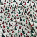 Christmas Trees Xmas 100% Cotton Fabric 54", Cream