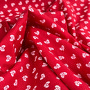Metallic Silver Tiny Bows Polycotton Fabric 112cm, Red