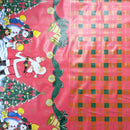 Christmas Tartan Oilcloth PVC Santa Xmas Tablecloth Fabric 54", Red