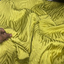 Safari Streak Upholstery Curtain Brocade Fabric 140cm, Lime Green