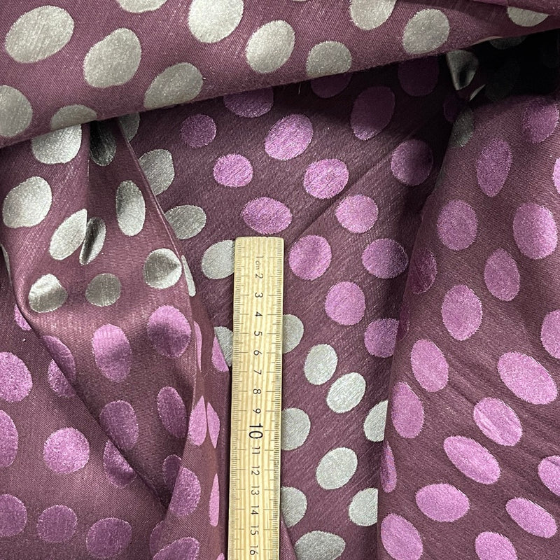 Spotted Polka Dots Upholstery Curtain Brocade Fabric 140cm, Purple