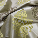 Galaxy Damask Curtain Brocade Fabric 140cm, Green