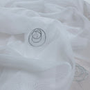 Embroidered Circles Voile Fabric Sheer Net Curtain Material 60"