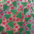 Christmas Glitter Organza Voile Fabric 60", Xmas Tree