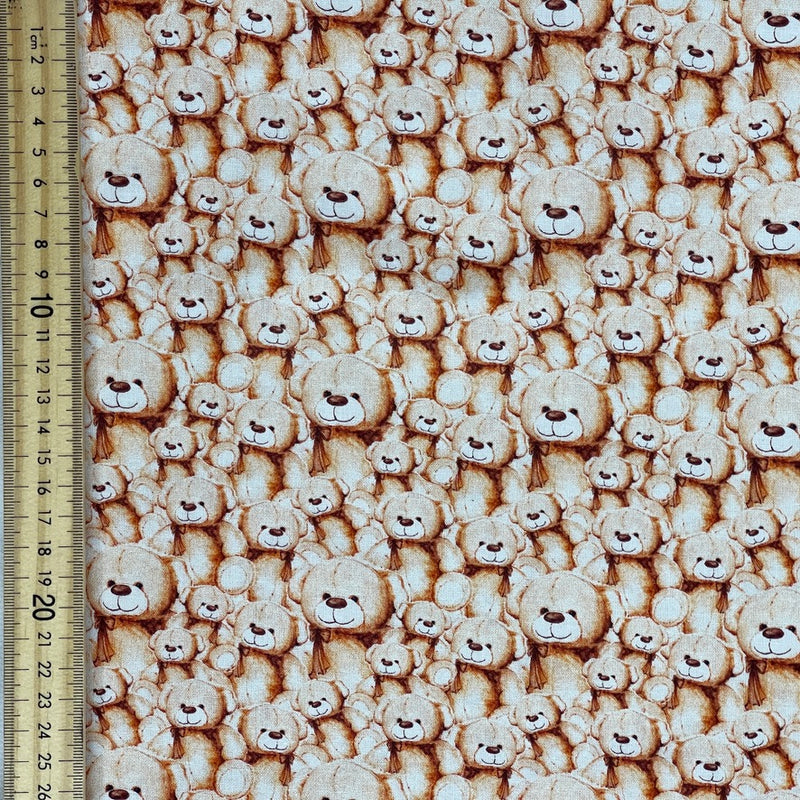 Teddies Printed 100% Cotton Craft Fabric 140cm,