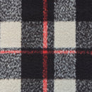 Schwarzer Tweed-Wollmischstoff mit Hahnentrittmuster, Blau