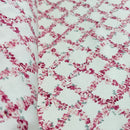 Rose & Hubble 100% Cotton Poplin Fabric Pink Floral Trellis Dress Craft Quilting